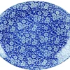 Assiette plate ovale Victorian Calico Bleu Prague porcelaine vitrifiée 31,7x25,5 cm Vintage Prints Victorian Prague - CHURCHILL Hot