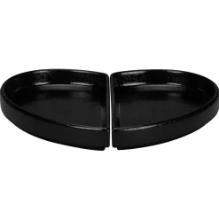 RAK Assiette plate partie droite noir porcelaine 10x18 cm  Cliché New