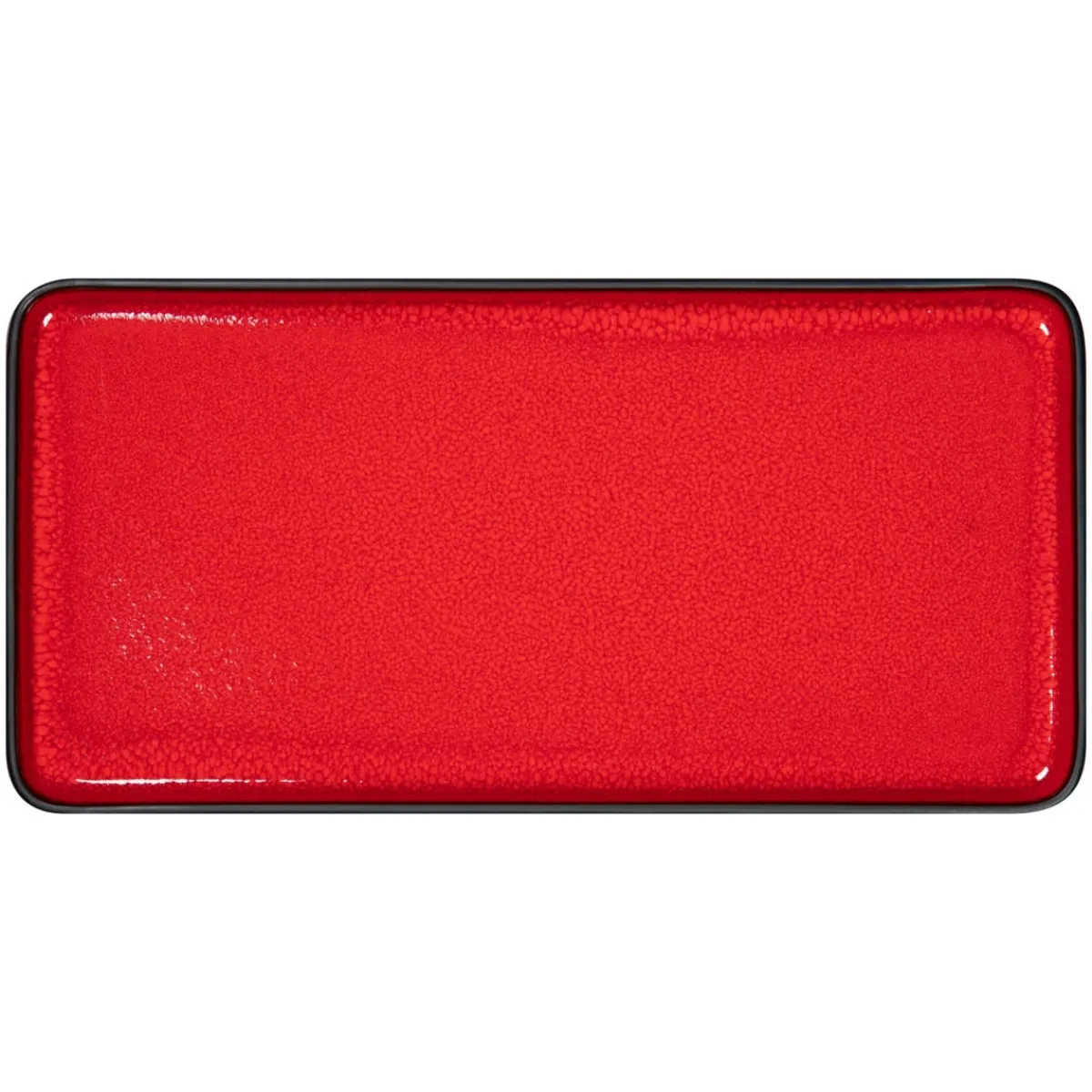 Assiette plate rectangulaire rouge porcelaine 32x16 cm Fractal - RAK Online