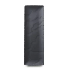 Assiette plate rectangulaire noir porcelaine culinaire 33x11 cm Basalt - REVOL Discount