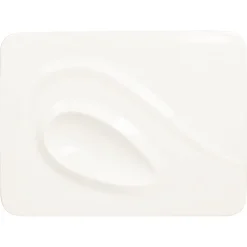 Assiette plate rectangulaire blanc porcelaine vitrifiée 32,1x24 cm Create - RAK Online
