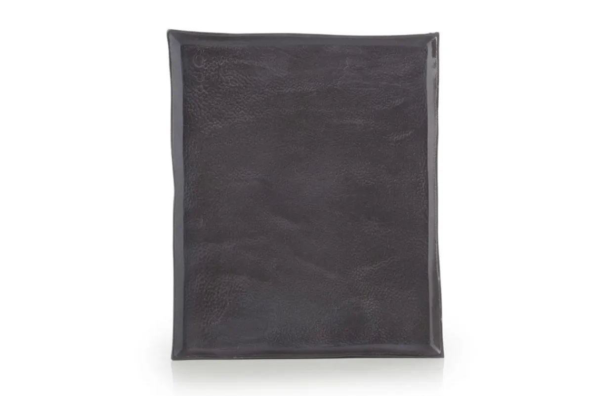 REVOL Assiette plate rectangulaire noir porcelaine culinaire 21x17,5 cm Solstice Discount