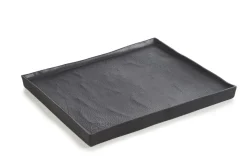 REVOL Assiette plate rectangulaire noir porcelaine culinaire 21x17,5 cm Solstice Discount