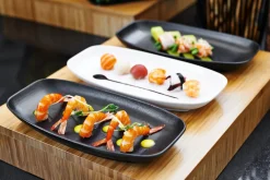 REVOL Assiette plate rectangulaire blanc porcelaine culinaire 36x21 cm Club New
