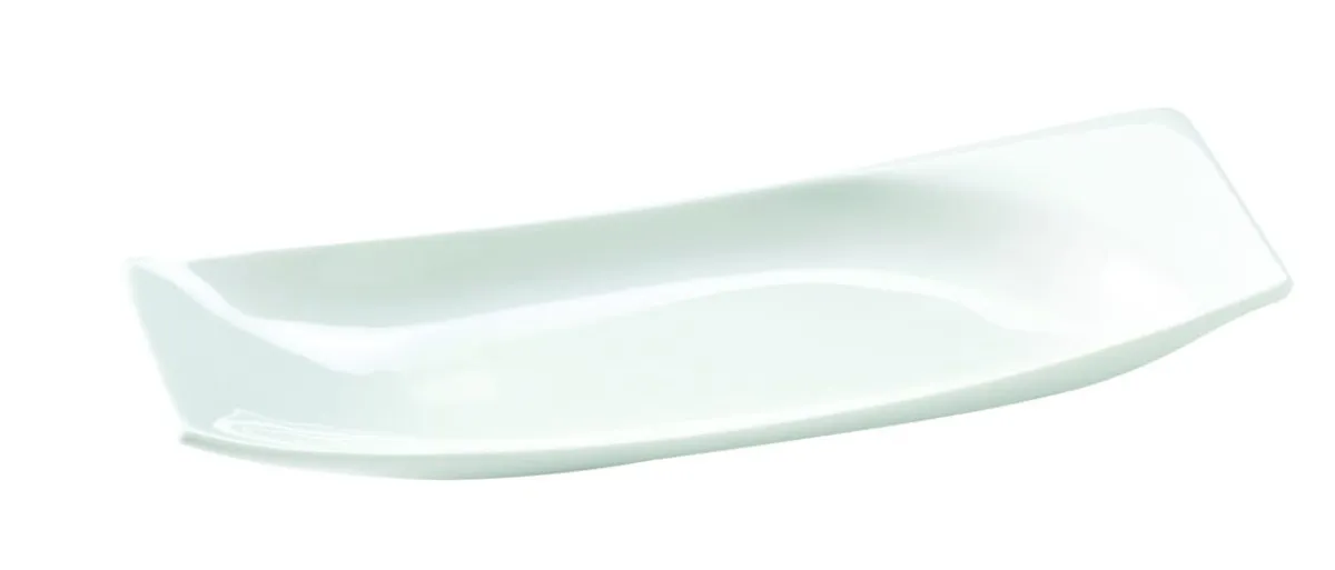 Assiette plate rectangulaire ivoire porcelaine vitrifiée 38x10,2 cm Mazza - RAK Best