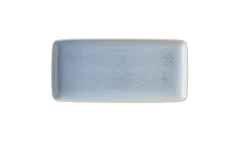 Assiette plate rectangulaire rond bleu grès émaillé 17,1x36 cm Evo Azure - DUDSON Outlet