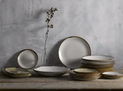 Assiette plate rectangulaire Natural porcelaine vitrifiée 35,5x18,9 cm Harvest - DUDSON New