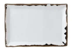 Assiette plate rectangulaire Natural porcelaine vitrifiée 34,5x23,3 cm Harvest - DUDSON Clearance