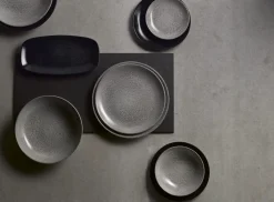 Assiette plate rectangulaire gris porcelaine vitrifiée 35,5x18,9 cm Evo Origins - DUDSON Best