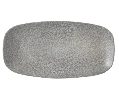 Assiette plate rectangulaire gris porcelaine vitrifiée 35,5x18,9 cm Evo Origins - DUDSON Best