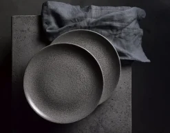 Assiette plate rectangulaire gris porcelaine vitrifiée 35,5x18,9 cm Evo Origins - DUDSON Best