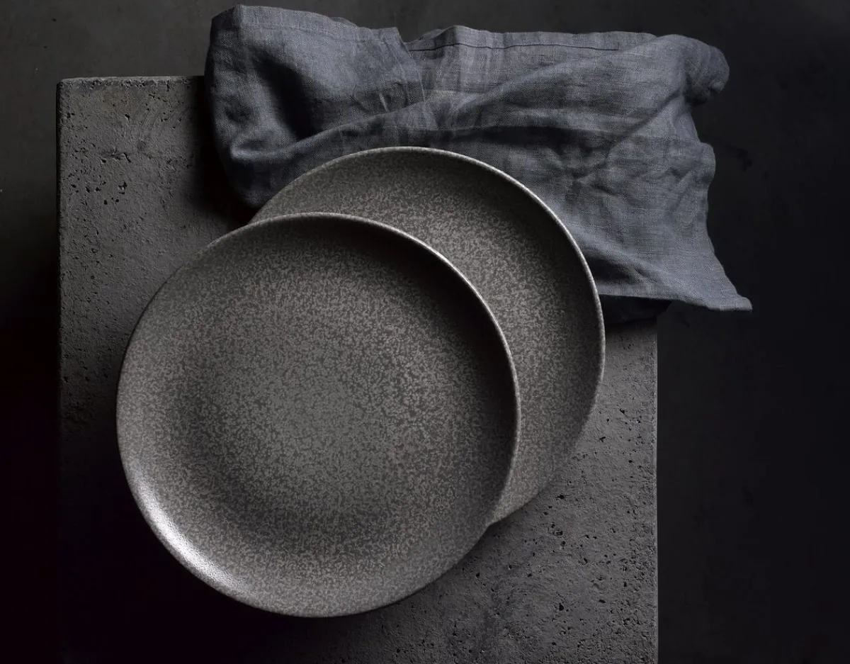 Assiette plate rectangulaire gris porcelaine vitrifiée 35,5x18,9 cm Evo Origins - DUDSON Best