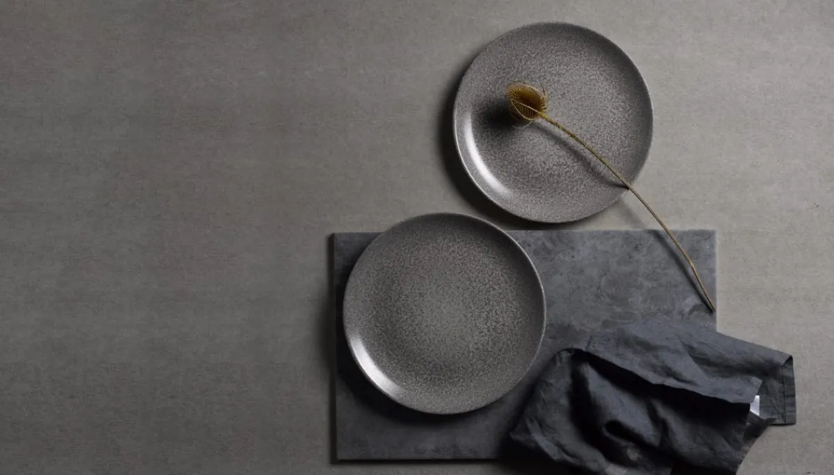 Assiette plate rectangulaire gris porcelaine vitrifiée 35,5x18,9 cm Evo Origins - DUDSON Best