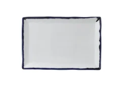 Assiette plate rectangulaire Ink porcelaine vitrifiée 34,5x23,3 cm Harvest - DUDSON New