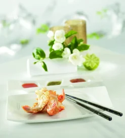RAK Assiette plate rectangulaire ivoire porcelaine vitrifiée 32,1x20,7 cm Mazza Clearance
