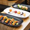 Assiette plate rectangulaire noir porcelaine culinaire 36x15 cm Club - REVOL New