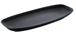 Assiette plate rectangulaire noir porcelaine culinaire 36x15 cm Club - REVOL New