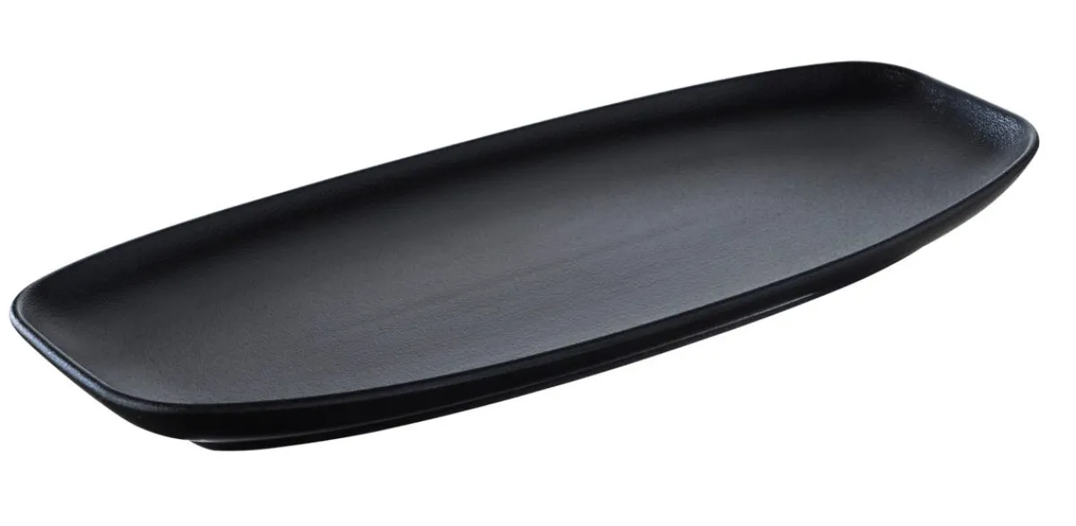 Assiette plate rectangulaire noir porcelaine culinaire 36x15 cm Club - REVOL New