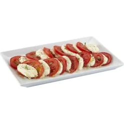 PRO.MUNDI Assiette plate rectangulaire blanc porcelaine vitrifiée 21x13 cm Edina New
