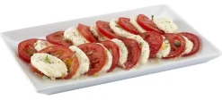 Assiette plate rectangulaire blanc porcelaine vitrifiée 33x18 cm Edina - PRO.MUNDI Discount