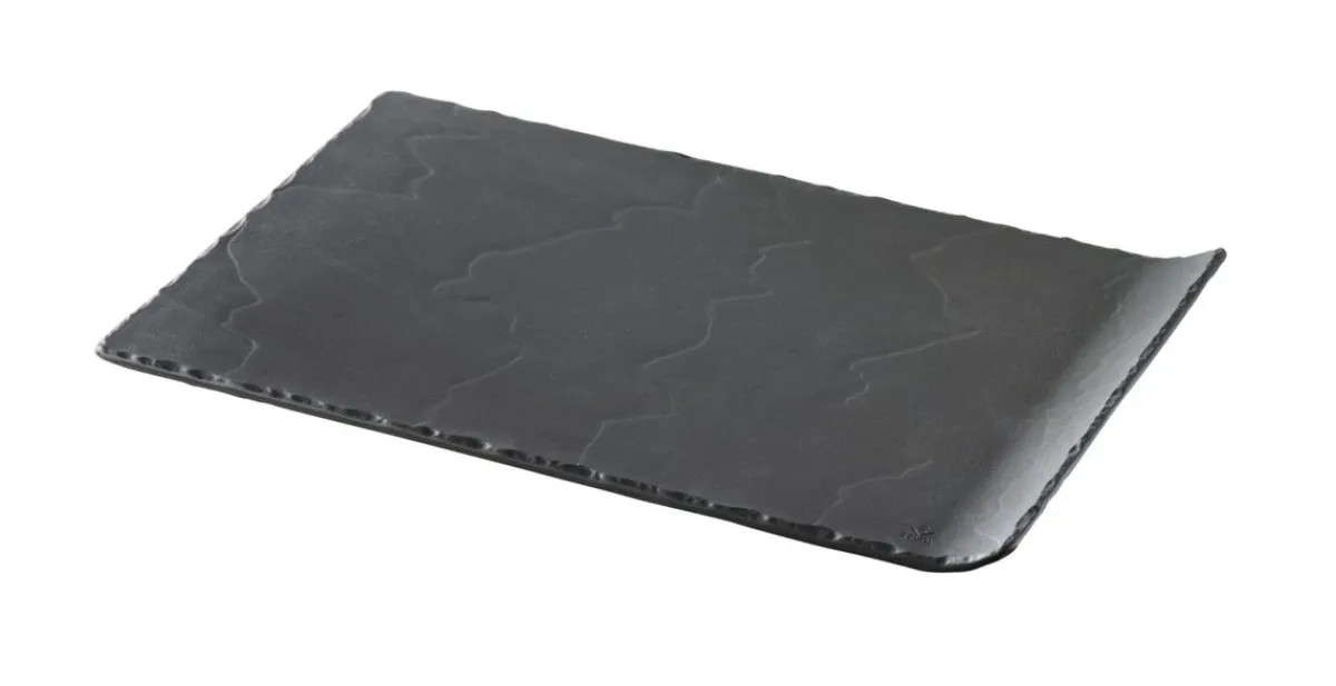 Assiette plate rectangulaire noir porcelaine culinaire 33,2x20 cm Basalt - REVOL New