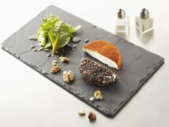 REVOL Assiette plate rectangulaire noir porcelaine culinaire 30x16 cm Basalt Hot