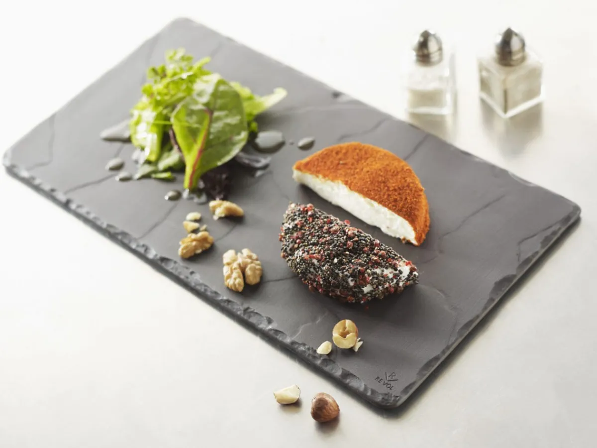 REVOL Assiette plate rectangulaire noir porcelaine culinaire 30x16 cm Basalt Hot