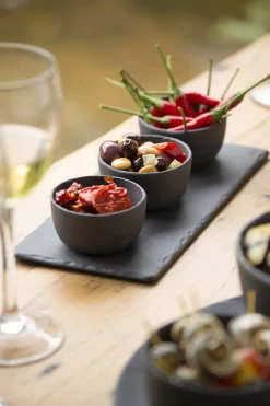REVOL Assiette plate rectangulaire noir porcelaine culinaire 30x16 cm Basalt Hot