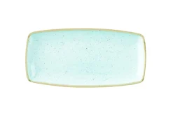 CHURCHILL Assiette plate rectangulaire bleu porcelaine vitrifiée 29,5x15 cm Stonecast Duck Egg
