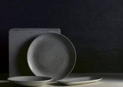 DUDSON Assiette plate rectangulaire gris porcelaine vitrifiée 29,8x15,3 cm Evo Origins