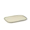 Assiette plate rectangulaire ivoire grès émaillé 23x15 cm Merci - SERAX Hot
