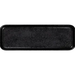 Assiette plate rectangulaire noir porcelaine 24x8 cm Fractal - RAK Hot