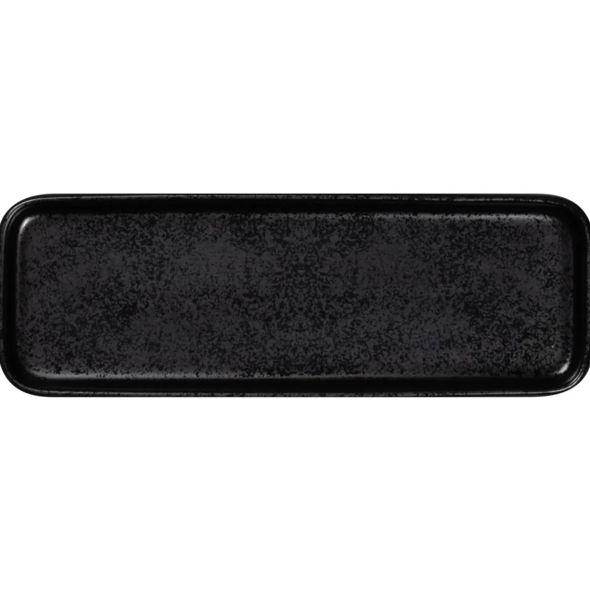 Assiette plate rectangulaire noir porcelaine 24x8 cm Fractal - RAK Hot