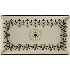 Assiette plate rectangulaire Argila Décor Cartagena porcelaine 33,8x18,3 cm Earth - RAK