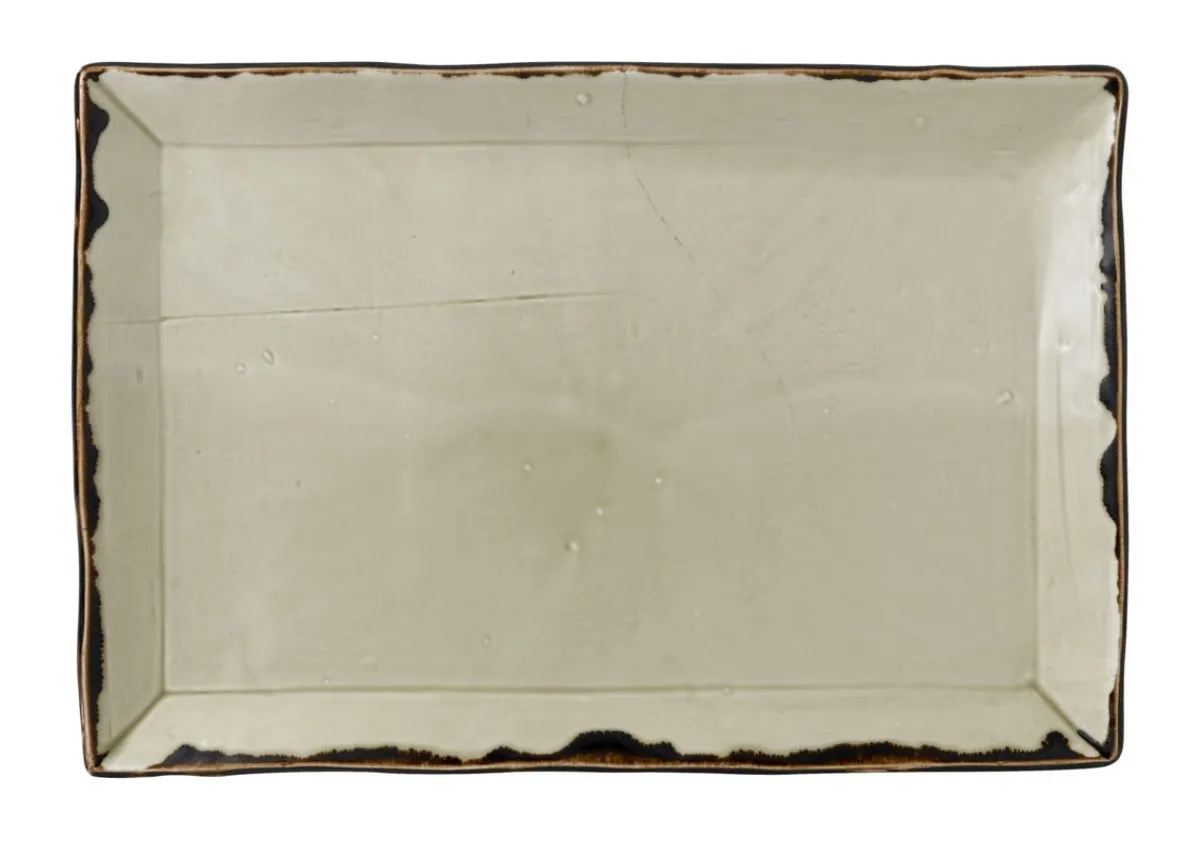 Assiette plate rectangulaire Linen porcelaine vitrifiée 28,5x18,7 cm Harvest - DUDSON Sale