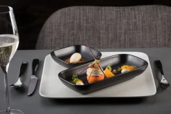 RAK Assiette plate rectangulaire ivoire porcelaine vitrifiée 33,2x10,8 cm Aurea Discount
