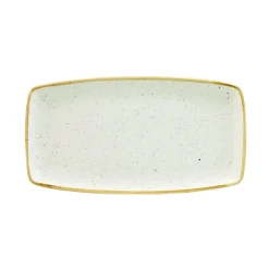 CHURCHILL Assiette plate rectangulaire barley white porcelaine vitrifiée 29,5x15 cm Stonecast Barley