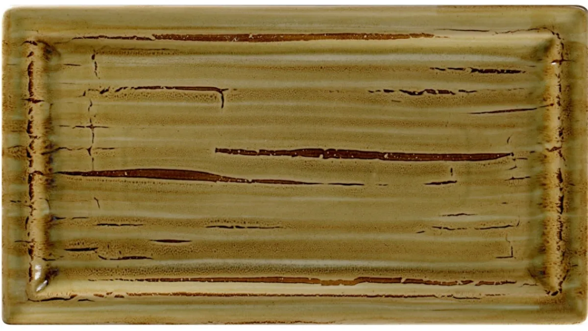 Assiette plate rectangulaire Garnet porcelaine vitrifiée 38,5x21 cm stone Spot - RAK Discount