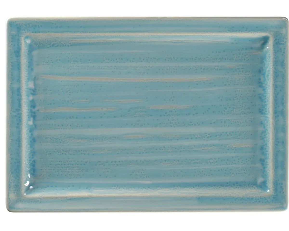 RAK Assiette plate rectangulaire Saphire porcelaine vitrifiée 33,6x23,2 cm stone Spot Outlet