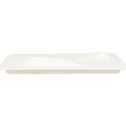 Assiette plate rectangulaire blanc porcelaine vitrifiée 32,1x24 cm Create - RAK New