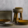 Assiette plate rectangulaire Linen porcelaine vitrifiée 35,5x18,9 cm Harvest - DUDSON Discount
