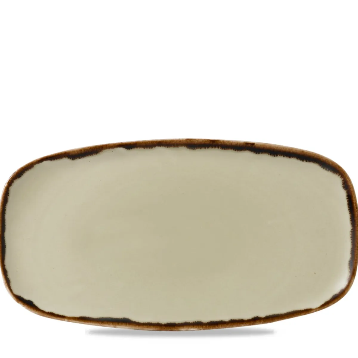 Assiette plate rectangulaire Linen porcelaine vitrifiée 35,5x18,9 cm Harvest - DUDSON Discount