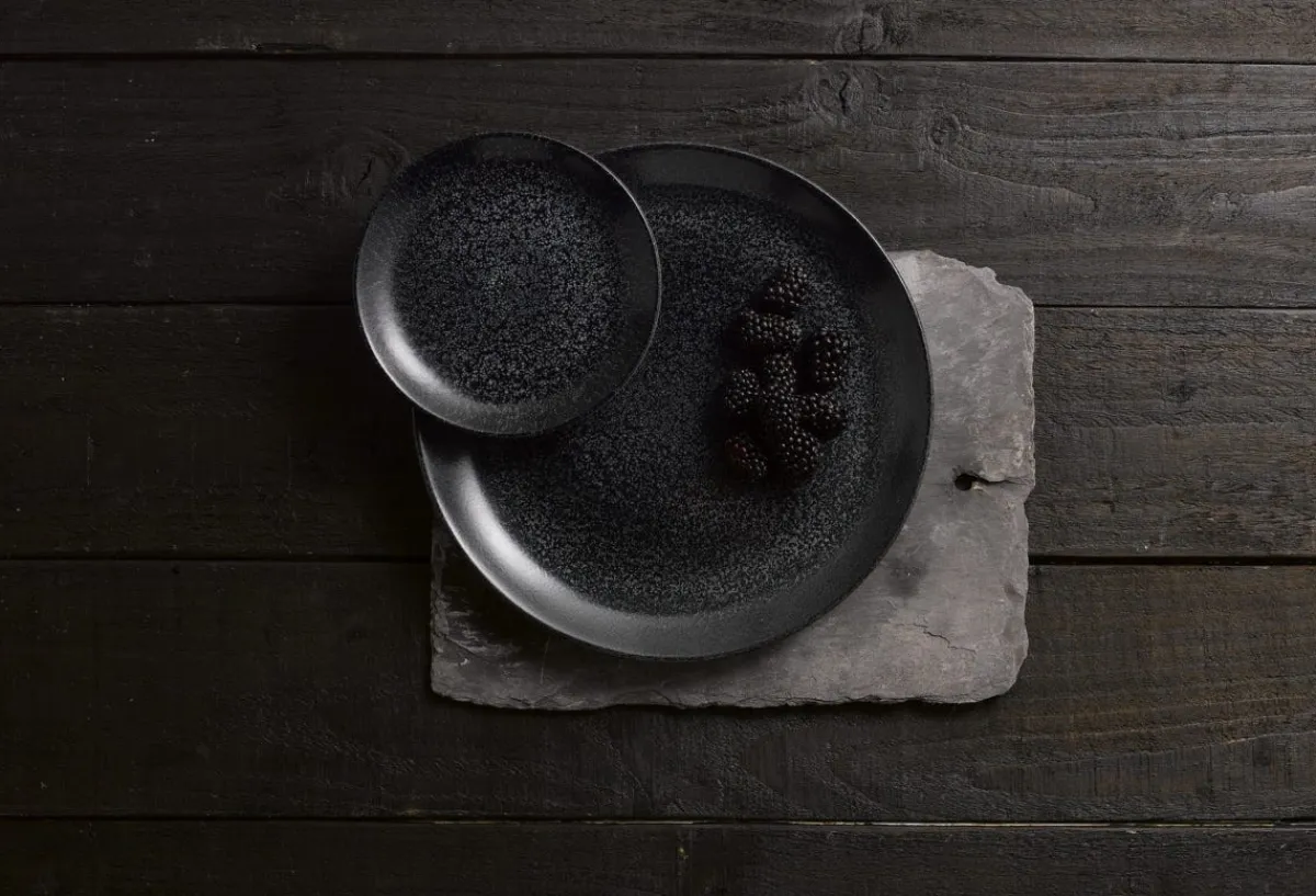DUDSON Assiette plate rectangulaire noir porcelaine vitrifiée 29,8x15,3 cm Evo Origins Best