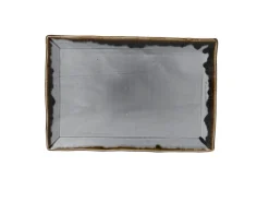 Assiette plate rectangulaire gris porcelaine vitrifiée 34,5x23,3 cm Harvest - DUDSON Best