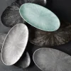 Assiette plate rectangulaire noir porcelaine vitrifiée 29,8x15,3 cm Stone Quartz - CHURCHILL