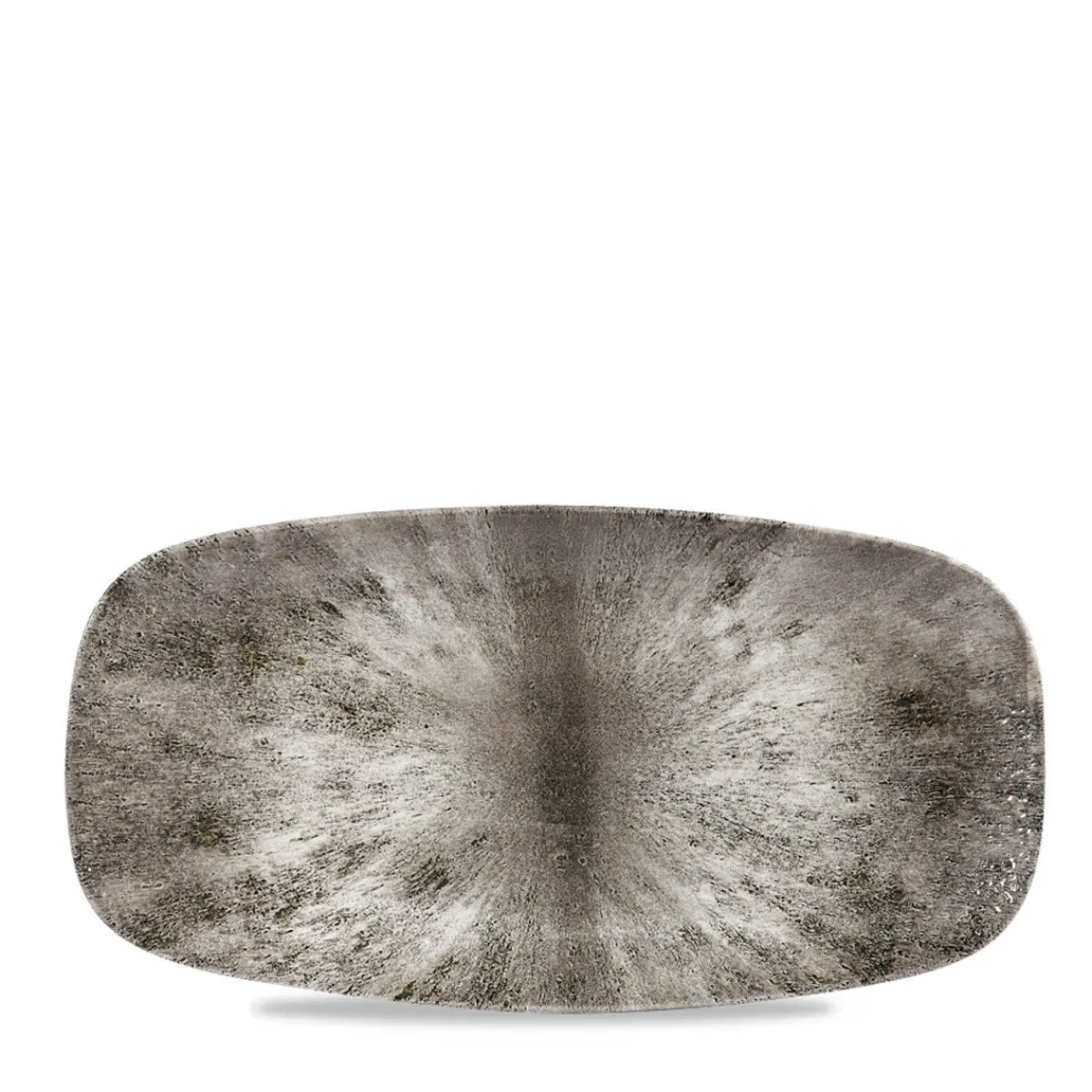 Assiette plate rectangulaire noir porcelaine vitrifiée 29,8x15,3 cm Stone Quartz - CHURCHILL