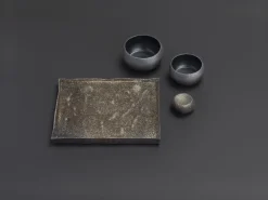 REVOL Assiette plate rectangulaire bronze porcelaine culinaire 21x17,5 cm Solstice Hot