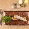 RAK Assiette plate rectangulaire brun porcelaine vitrifiée 33,8x18,3 cm Woodart New