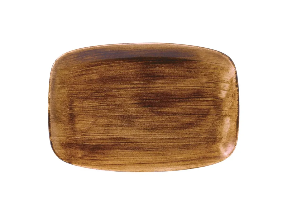 Assiette plate rectangulaire Vintage Copper porcelaine vitrifiée 34,4x23,4 cm Stonecast Patina - CHURCHILL