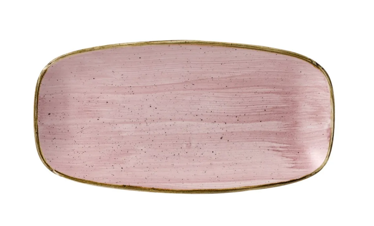 CHURCHILL Assiette plate rectangulaire Petal Pink porcelaine vitrifiée 29,8x15,3 cm Stonecast Petal Discount